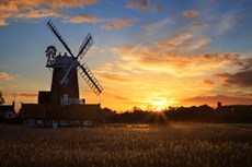 Cley windmill at sunset, ...