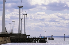 Wind farm on the pier at Blyth